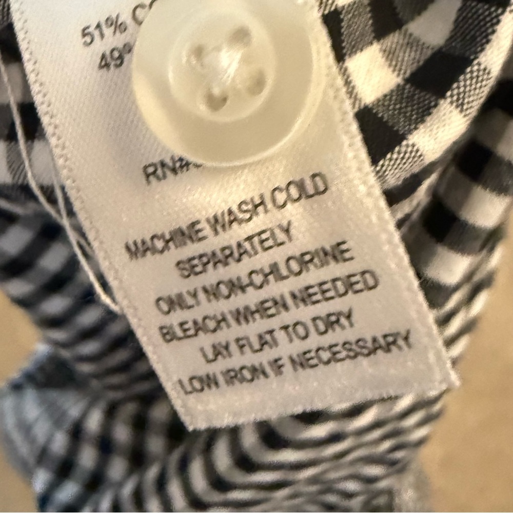 Marc New York Andrew Marc Blouse Top Black White Check Ties Shirt Halloween Med - Picture 4 of 6